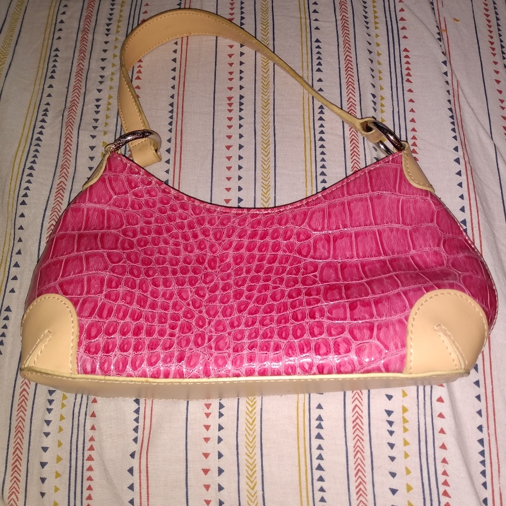 BCBGIRLS pink animal pattern hand bag